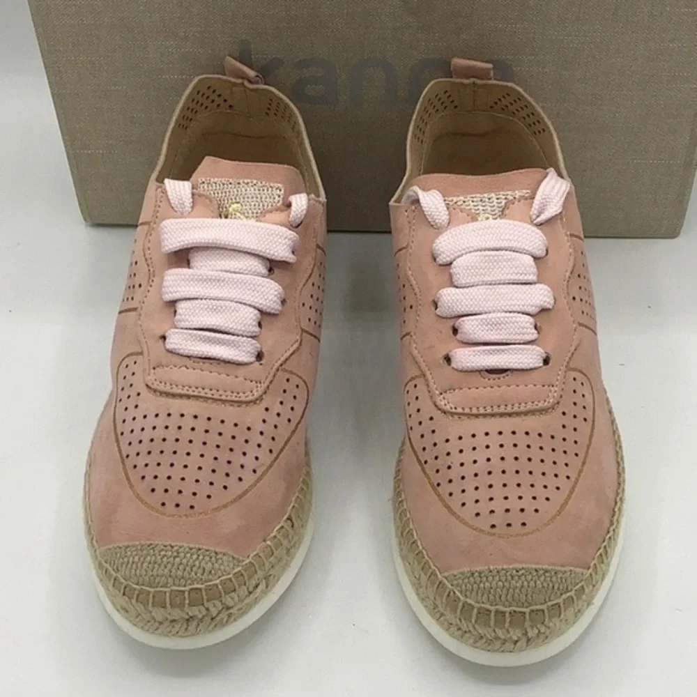 KANNA Pink sparkle perforated Espadrille Sneakers